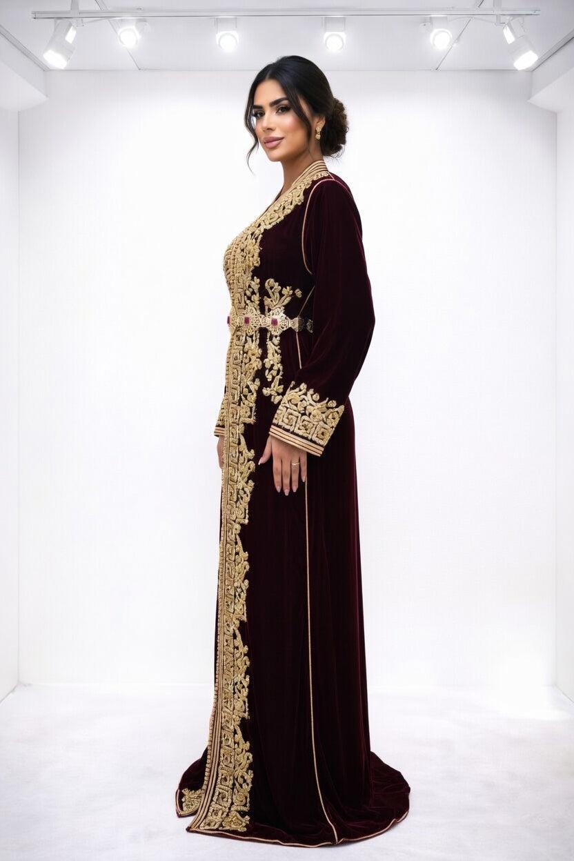 تكشيطة خمري فخمة بتطريز ذهبي تقليدي