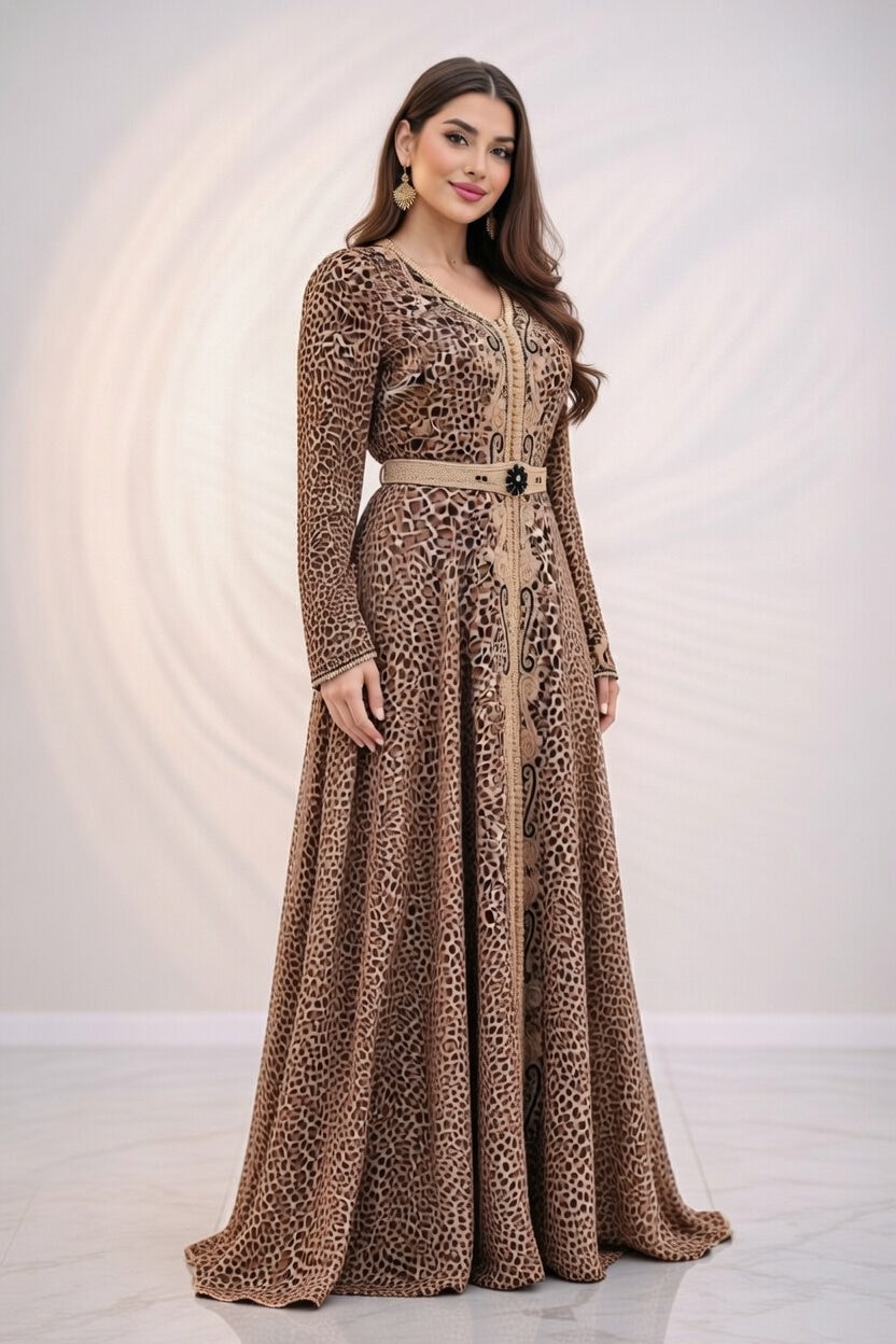 قفطان ليوبار أنيق بتصميم عصري وتفاصيل راقية