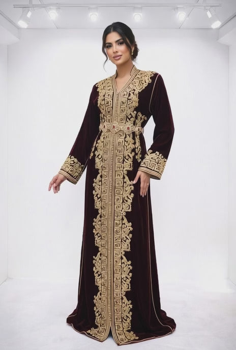 تكشيطة خمري فخمة بتطريز ذهبي تقليدي